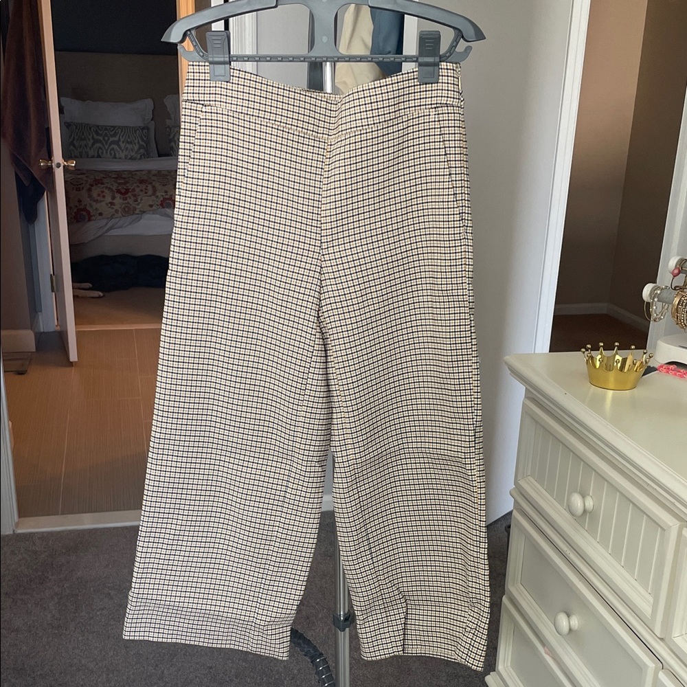 Loft plaid wide leg culottes